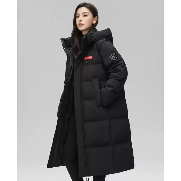 Nuovo Stile Invernale Cappotti Lunghi Fino al Ginocchio con Cappuccio di Media Lunghezza in Cotone per Uomo e Donna, Cappotti in Cotone Larghi e Ispessiti per Coppie XXXL