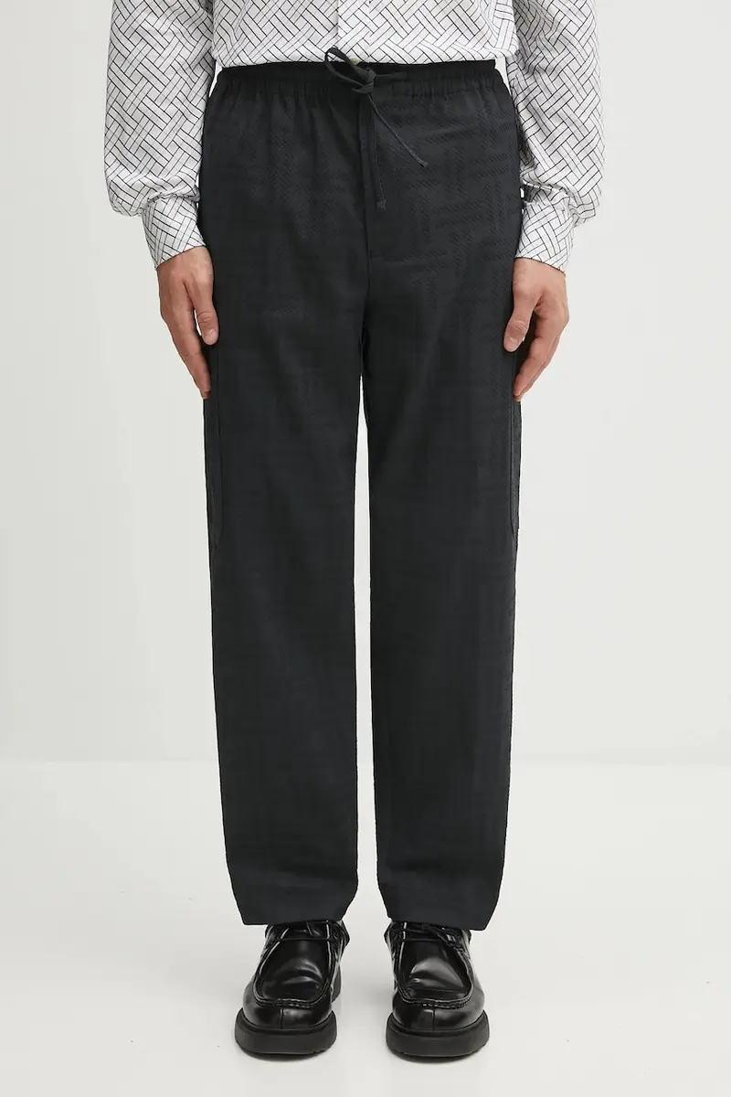 Kenzo pantaloni Weave Cargo Jogpant uomo colore nero FF65PA5019JF