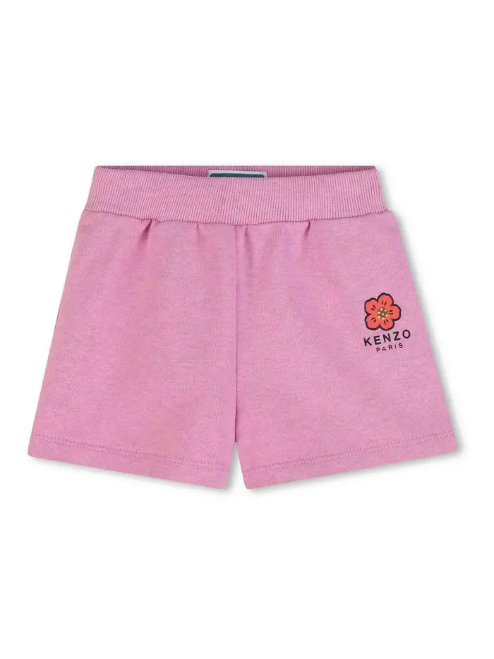 Kenzo Shorts Con Stampa Rosa