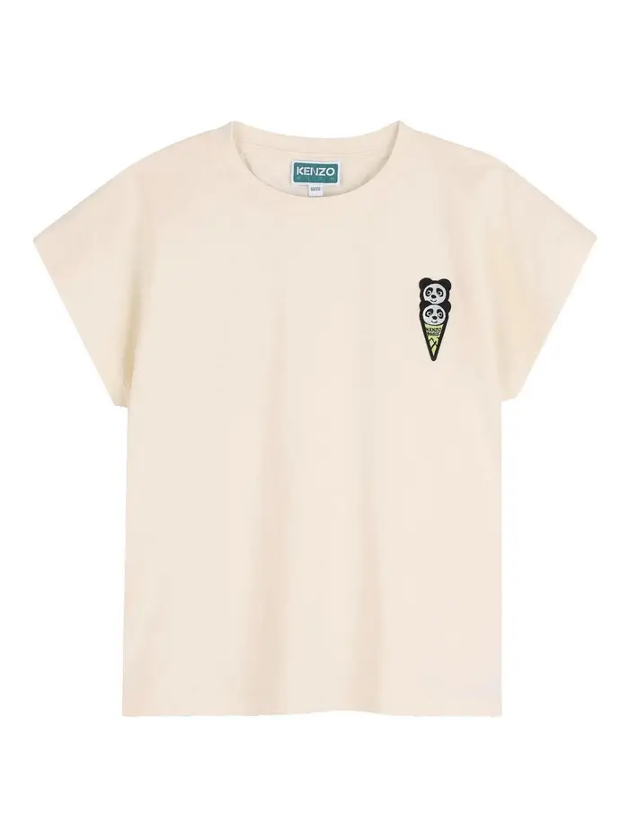 Kenzo T-Shirt Con Logo Beige