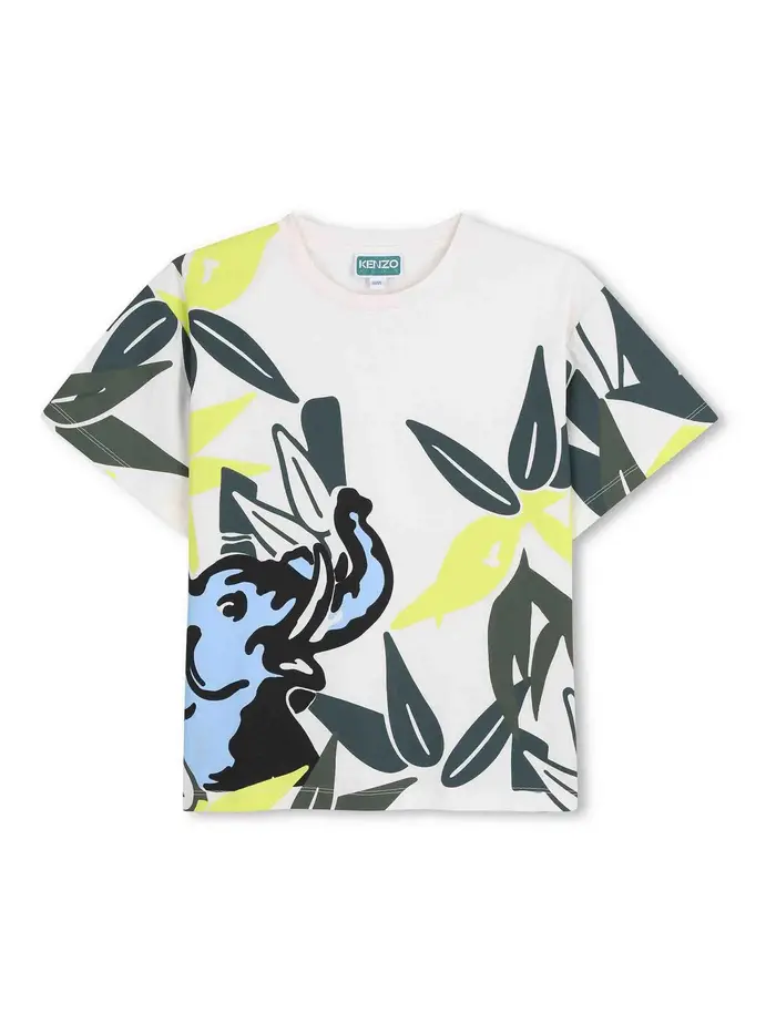Kenzo T-Shirt Con Stampa Bianco
