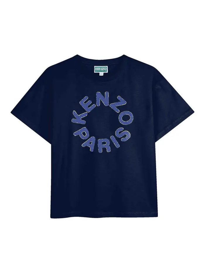 Kenzo T-Shirt Con Stampa Blu