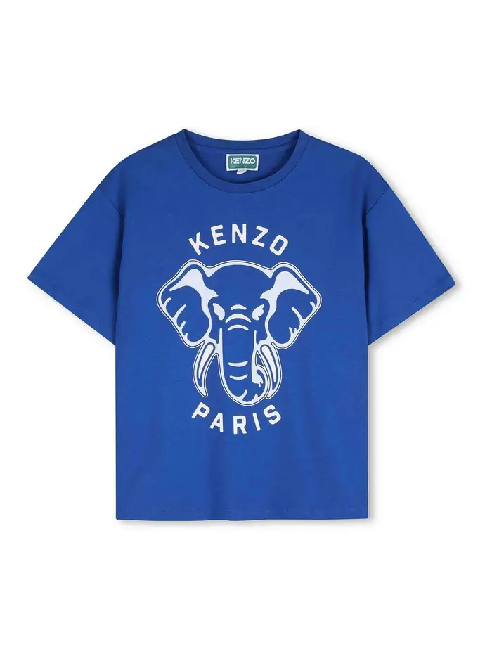 Kenzo T-Shirt Con Stampa Blu