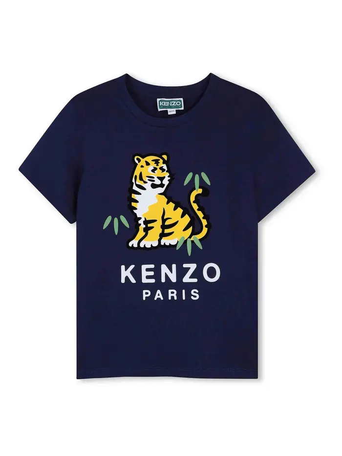 Kenzo T-Shirt Con Stampa Blu