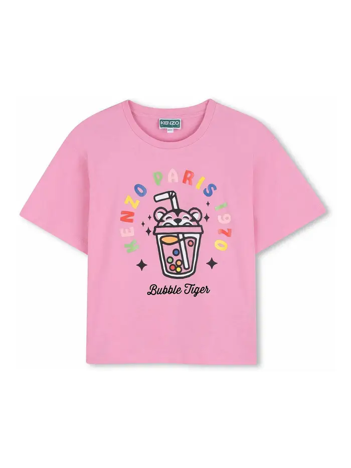 Kenzo T-Shirt Con Stampa Rosa