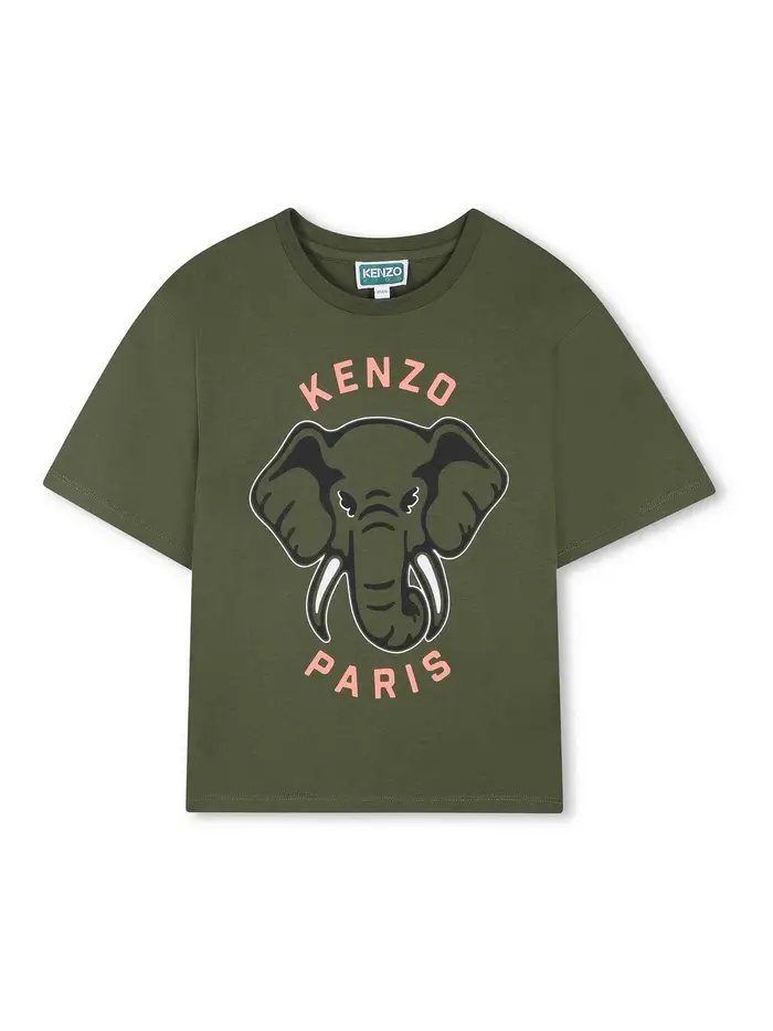 Kenzo T-Shirt Con Stampa Verde