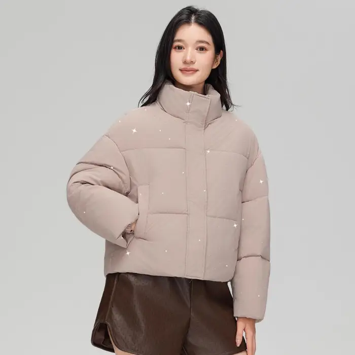 Vestiti corti imbottiti di cotone, Vestiti di pane in stile estero, Vestiti imbottiti di cotone e Giubbotti imbottiti di cotone ispessiti in inverno XXL cachi