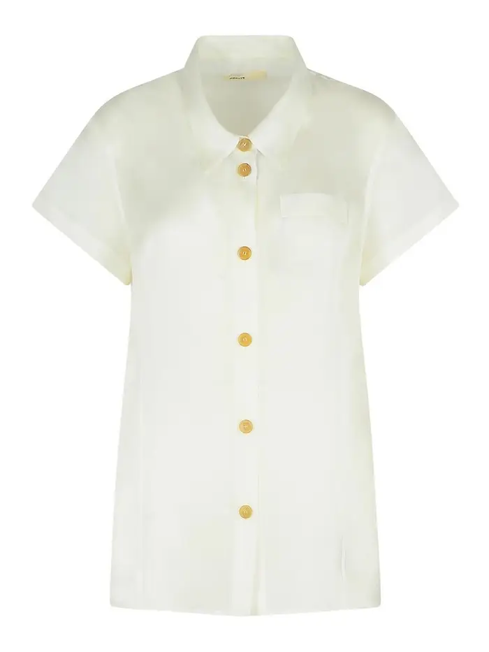 Khaite Camicia di seta bianca Keefe Bianco