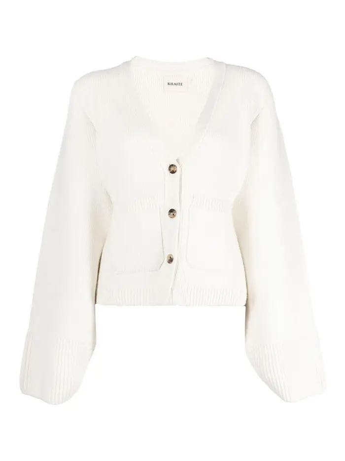 Khaite Cardigan scarlatto in cashmere Bianco