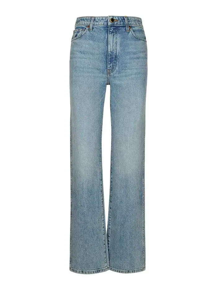 Khaite Jeans Danielle in misto cotone a vita alta Azzurro