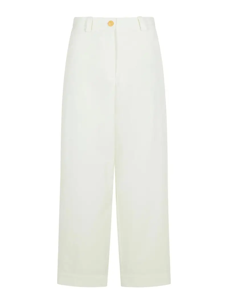 Khaite Pantaloni di cotone bianco gari