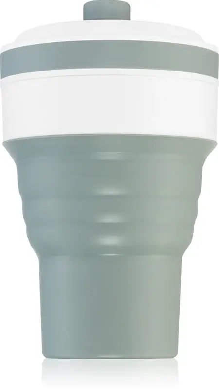 Kidpro Tazza Pieghevole Tazza Con Cannuccia Grigia 350 Ml