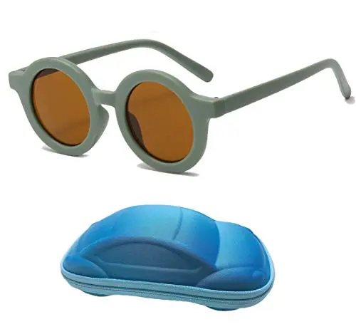 YAMEIZE Kids Sunglasses UV400 Protection Cute Round Glasses for Toddler Boys Girls Age 2