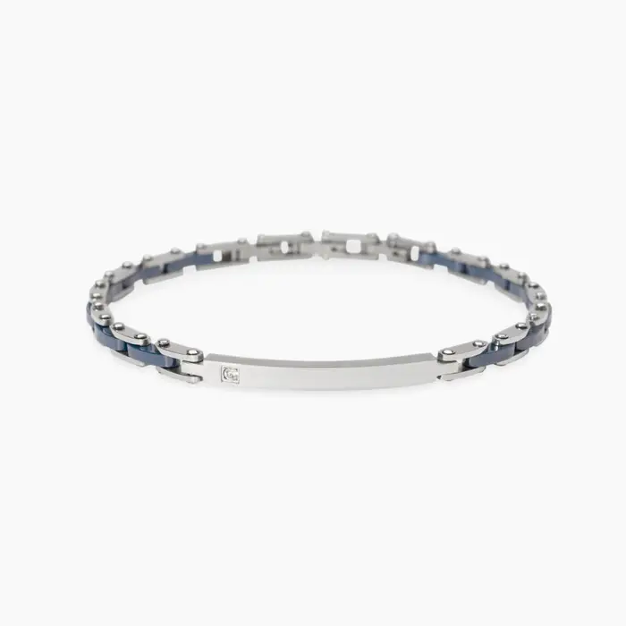 KIDULT Bracciale In Acciaio 316L Ceramica Cristalli
