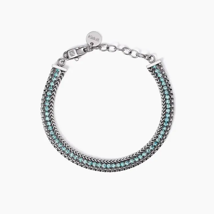KIDULT Bracciale In Acciaio 316L Cristalli