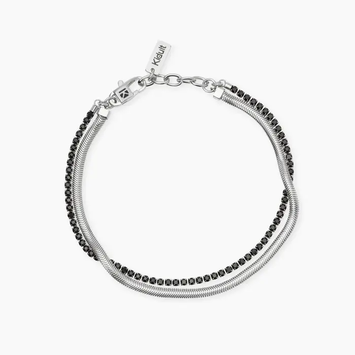 KIDULT Bracciale In Acciaio 316L Cristalli