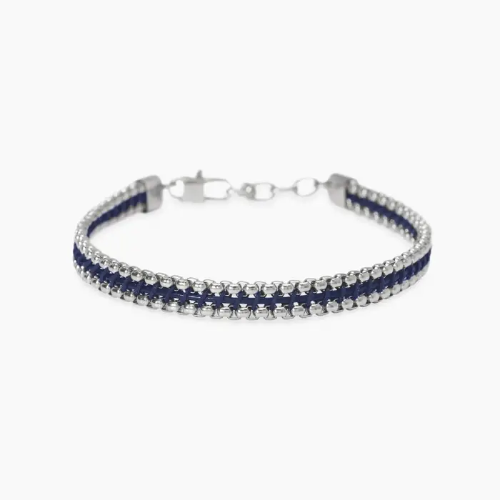 KIDULT Bracciale In Acciaio 316L Nylon Pelle