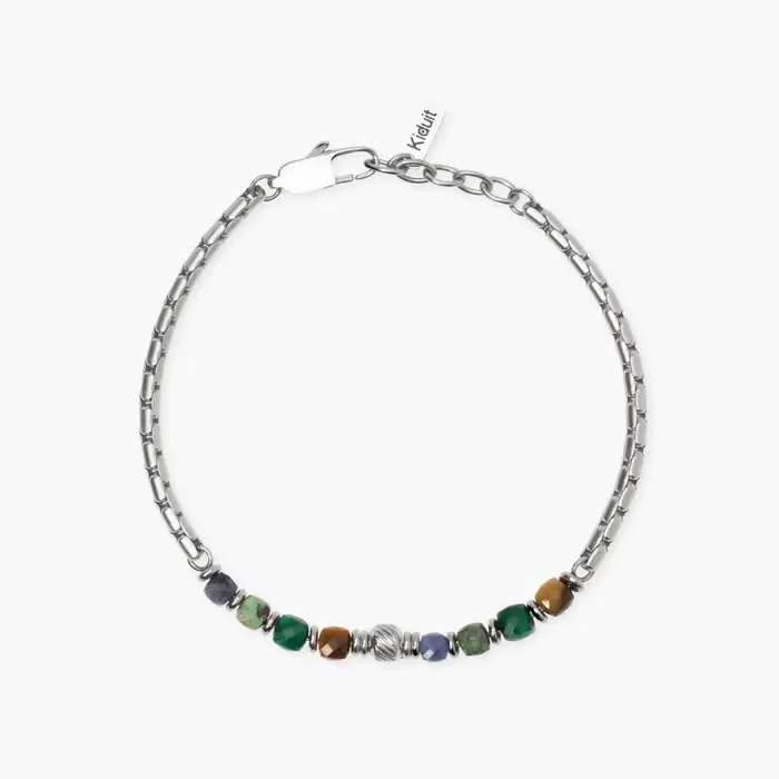 KIDULT Bracciale In Acciaio 316L Pietre