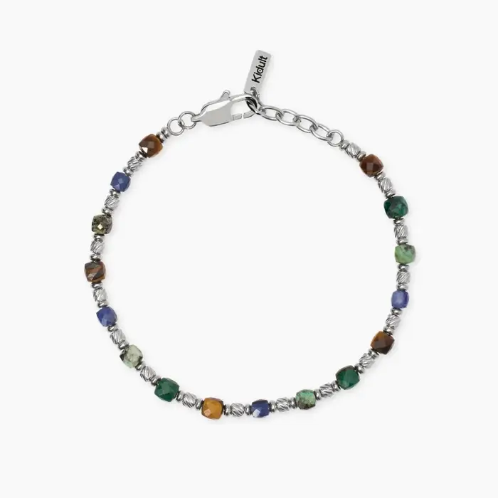 KIDULT Bracciale In Acciaio 316L Pietre