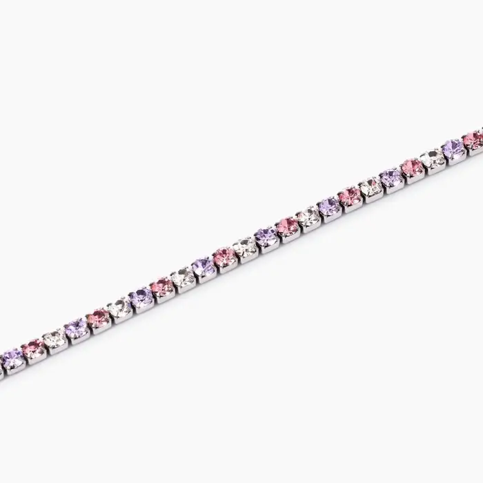 KIDULT Bracciale Tennis In Acciaio 316L Con Cristalli Multicolor