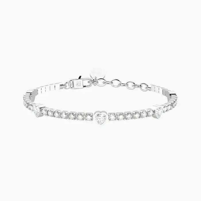 KIDULT Bracciale Tennis In Cristalli E Cuori Energia