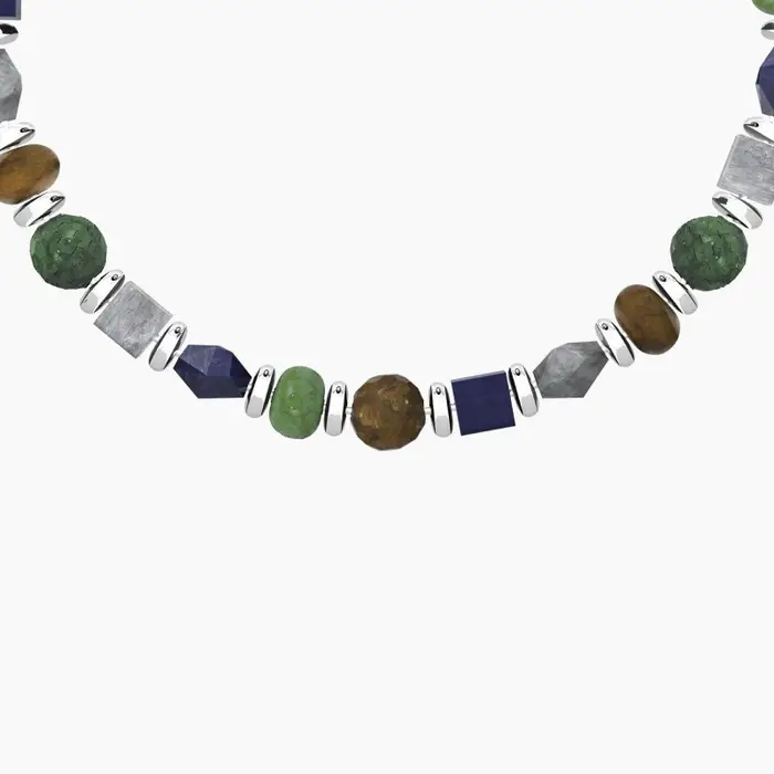 KIDULT Bracciale Uomo Con Pietre Multicolor Energia