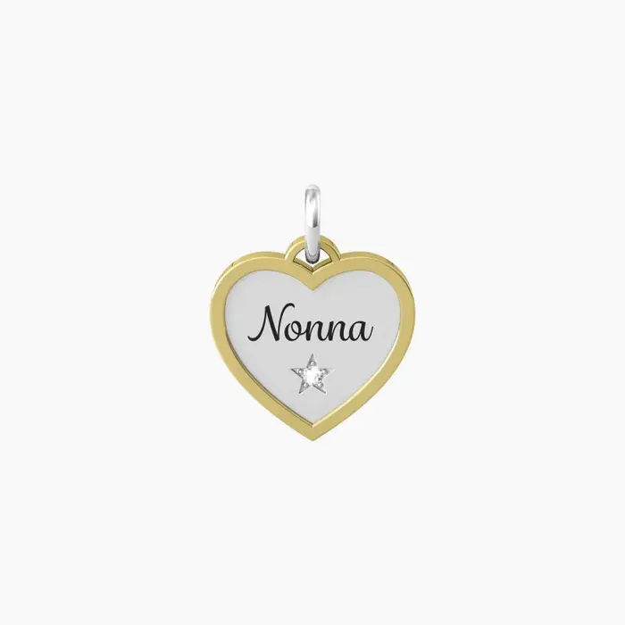 KIDULT Ciondolo Cuore Con Scritta Abuela E Cristallo Nonna