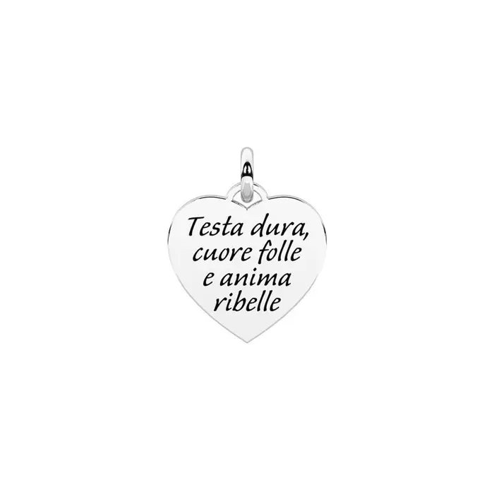 KIDULT Ciondolo In Acciaio 316L - Cuore Ribelle