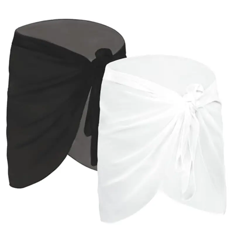 Kiiwah 2 Pezzi Pareo Mare Donna, Spiaggia Pareo Sarong Coprire Gonne, Bikini Coprire Multiuso Beach Wrap, Copricostume Corto del Chiffon