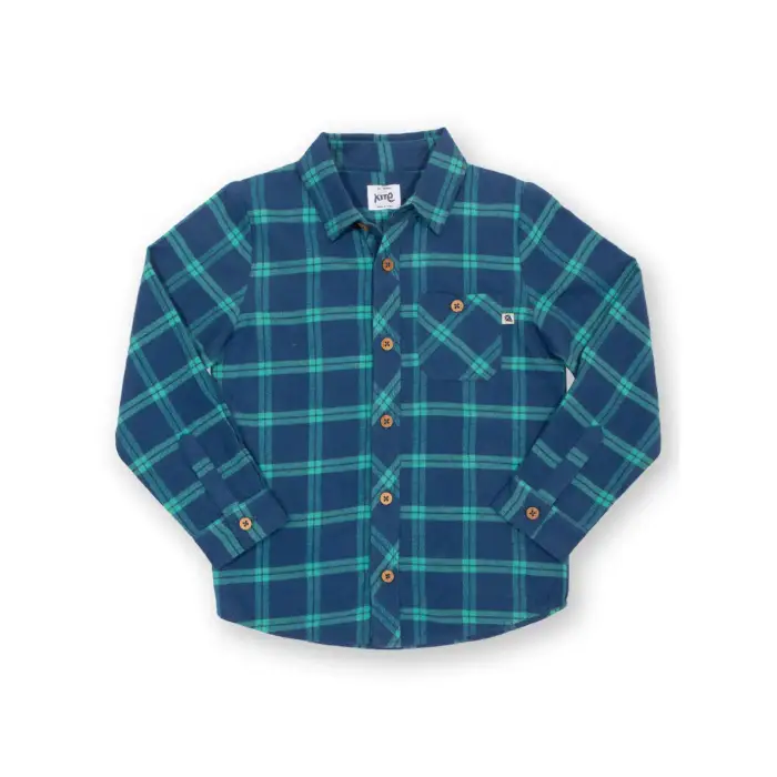 Camicia per bambini Kite Check Bleu