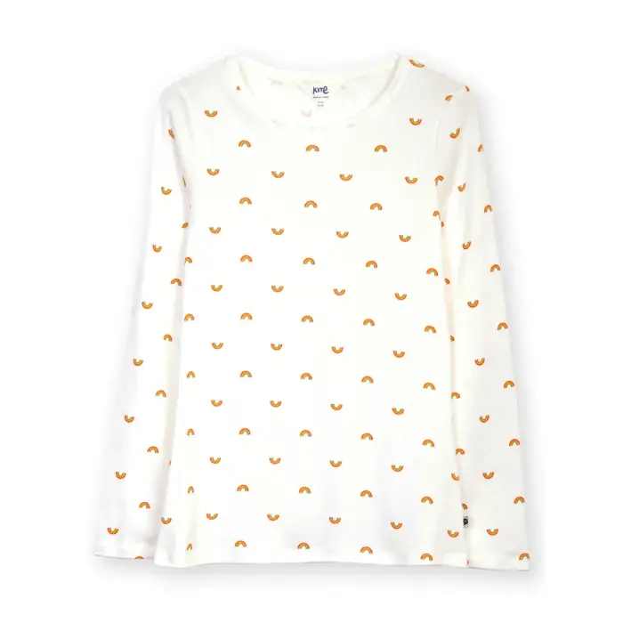 Kite Maglietta a manica lunga da donna Portesham Jersey Top Little Rainbow Blanc