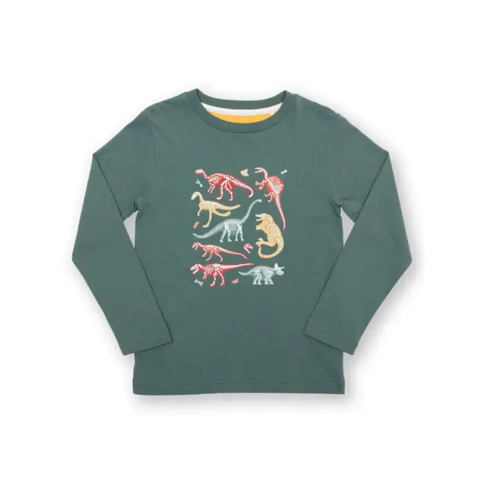 Kite Maglietta a manica lunga per bambini Dino Bones Vert