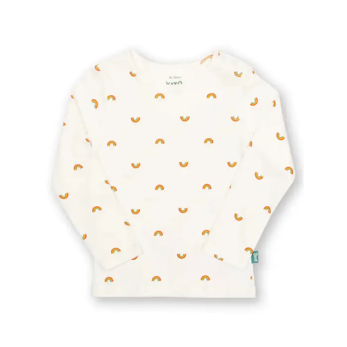 Kite T-shirt a maniche lunghe bambina Little Rainbow Blanc