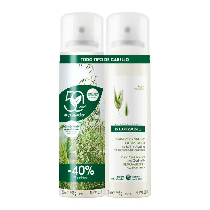 Klorane Shampoo Secco con Latte di Avena Duplo 2x150ml