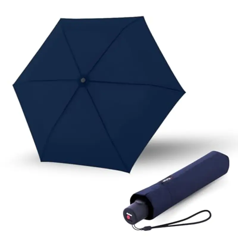 Knirps Ombrello C.250 Light Duomatic Navy con Borsa Portaombrelli, Ombrello Tascabile con Funzione Duomatic, Apertura-Chiusura Automatica