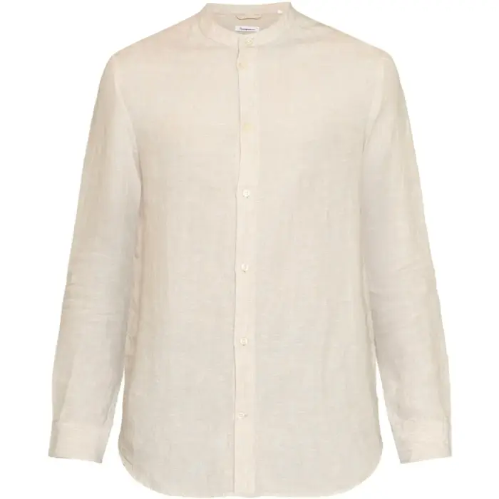 KnowledgeCotton Apparel Camicia col alto in lino Gots Vegan Gris