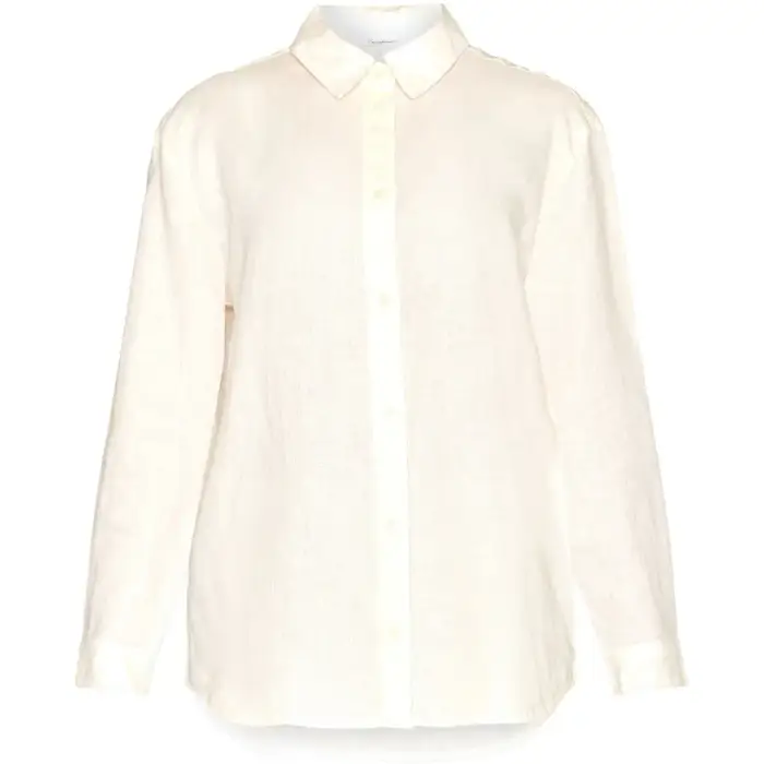 KnowledgeCotton Apparel Camicia da donna a maniche lunghe Loose Linen Blanc