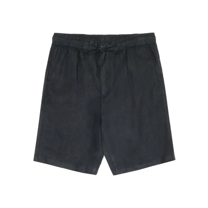 KnowledgeCotton Apparel Pantaloni corti ampi in lino Fig Noir