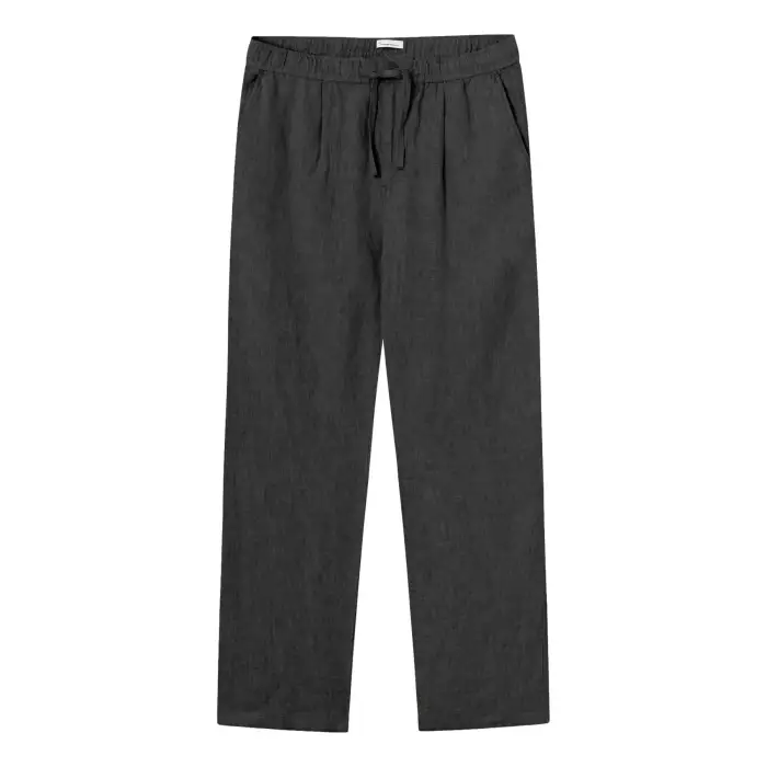 KnowledgeCotton Apparel Pantaloni larghi in lino Fig Noir