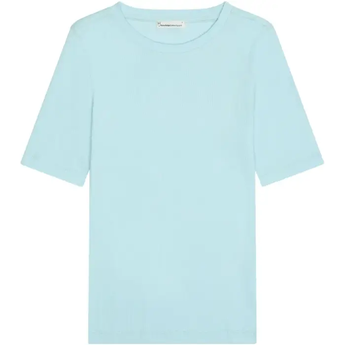 KnowledgeCotton Apparel T-shirt da donna a coste Bleu