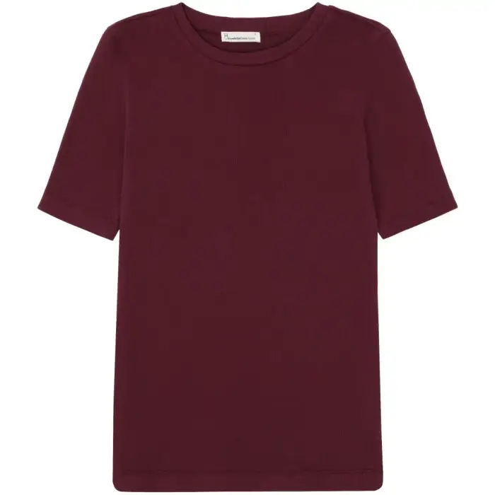 KnowledgeCotton Apparel T-shirt da donna a coste Rouge