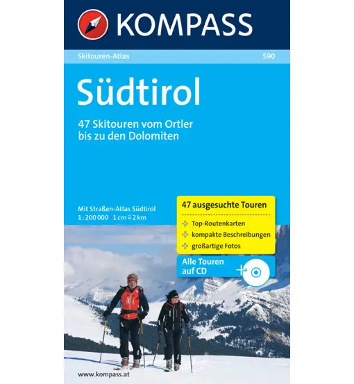 Kompass Atlante scialpinismo Alto Adige - Guide per scialpinismo Deutsch