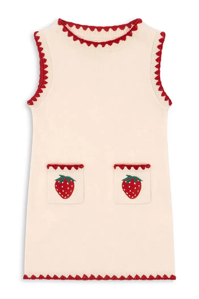 Konges Sløjd abito di lana per bambini COLLETTE DRESS Beige