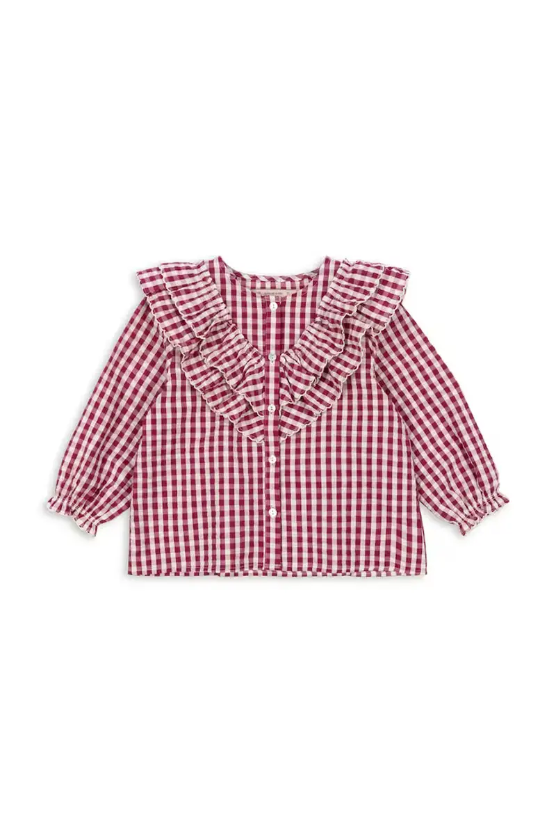 Konges Sløjd felpa in cotone bambino/a KIM FRILL BLOUSE GOTS Rosso