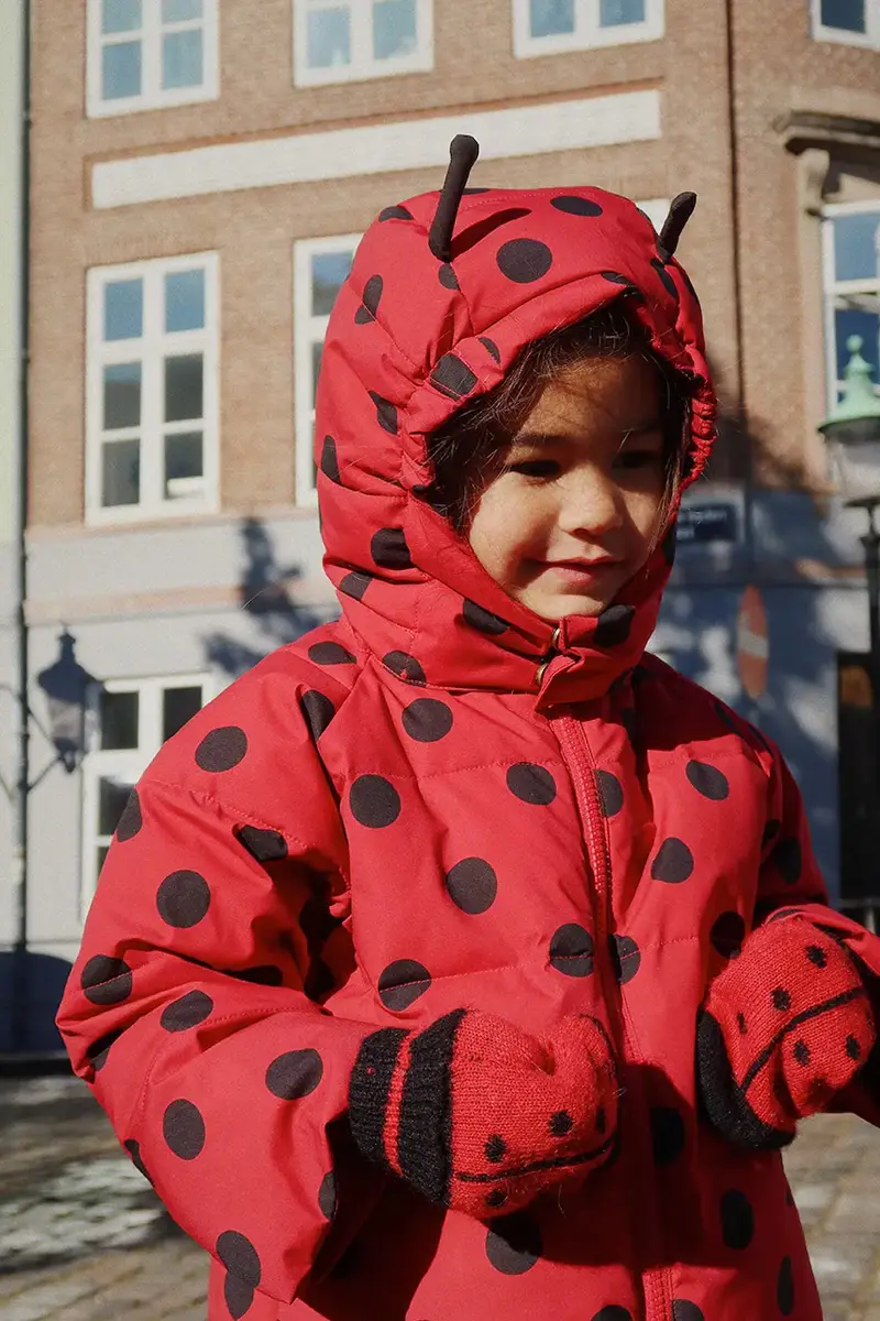 Konges Sløjd impermeabile bambino/a NUKA LADYBUG JACKET GRS colore rosso KS103524