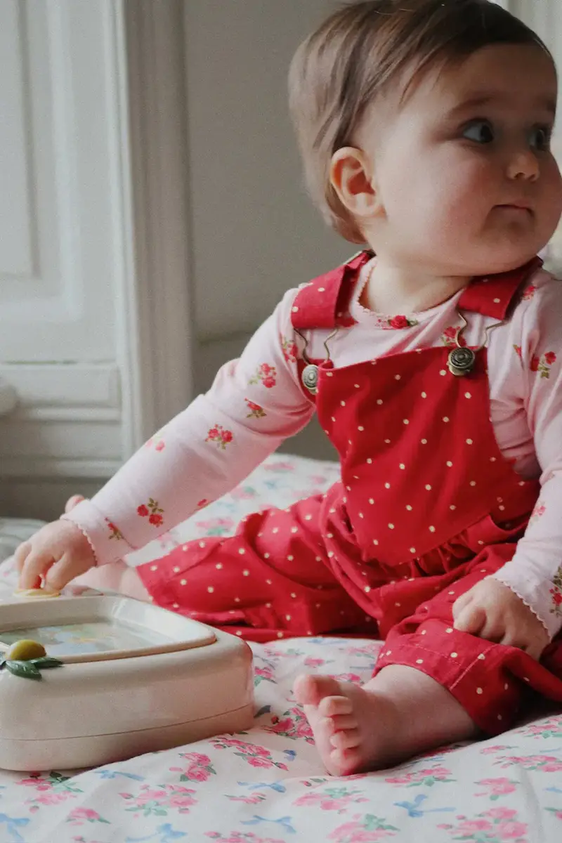 Konges Sløjd pantaloni in lana bambino/a NOLA OVERALLS GOTS colore rosso KS103945