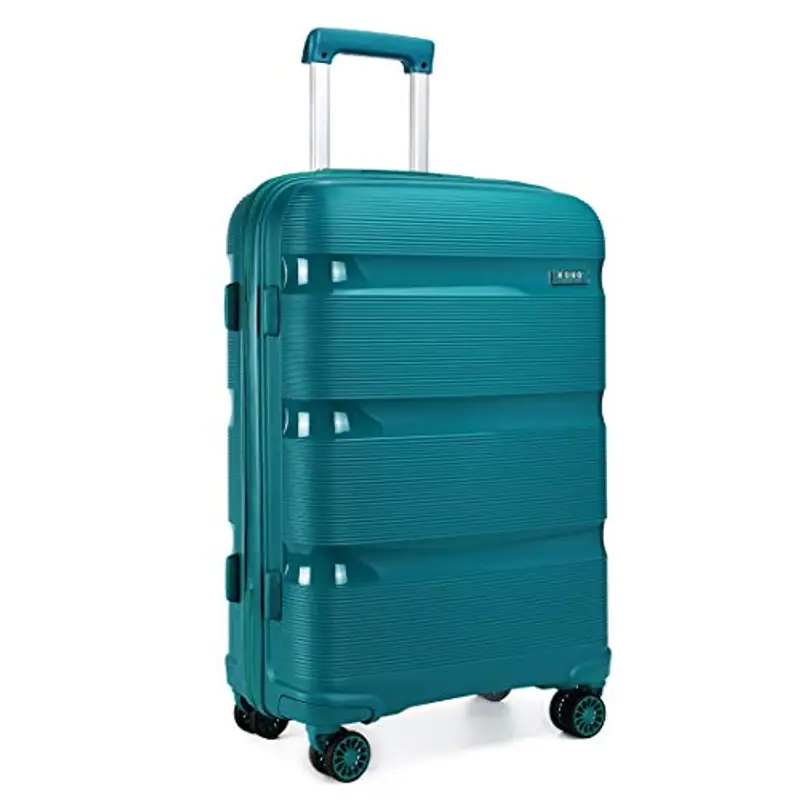 KONO Valigia Trolley Media 65cm Rigida e Leggera in Polipropilene Valige da Viaggio con 4 Ruote e TSA Lucchetto