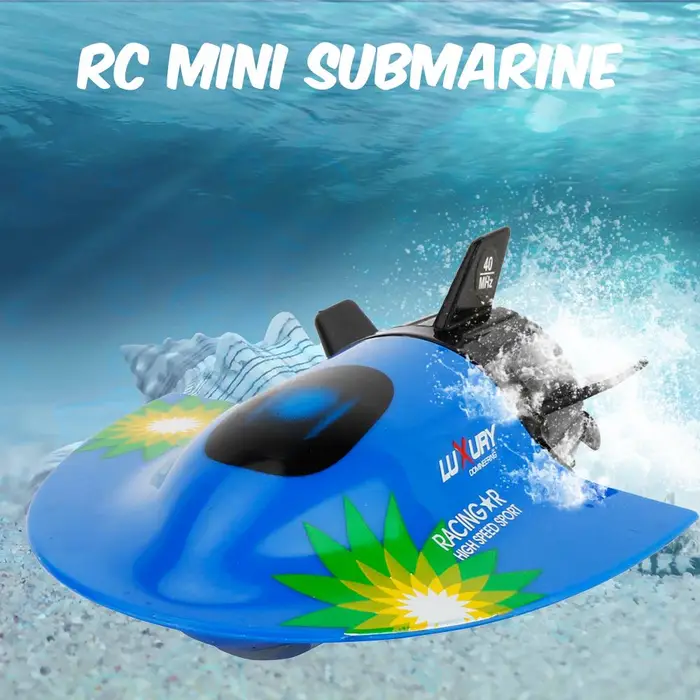 Crea giocattoli Mini RC Sottomarino Barca RC Giocattolo Telecomando Immersione impermeabile Regalo di Natale per bambini blu