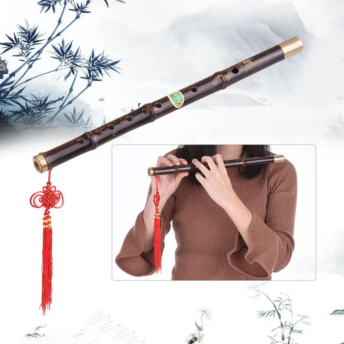Koogeelife Flauto Dizi professionale in bambù nero, tradizionale strumento musicale a fiato cinese fatto a mano C Study Level