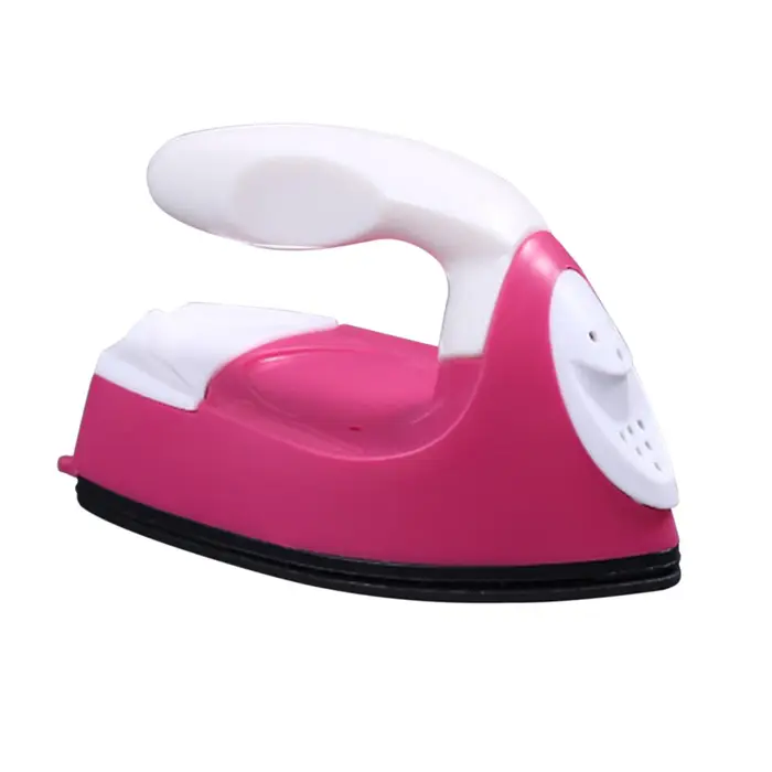 Koogeelife Mini ferro da stiro portatile antiaderente per indumenti portatile per arte e artigianato fai-da-te con spina americana rosa